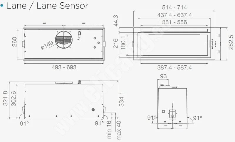 Аспиратори за вграждане Аспиратор Elica Lane Sensor BL MAT 72
