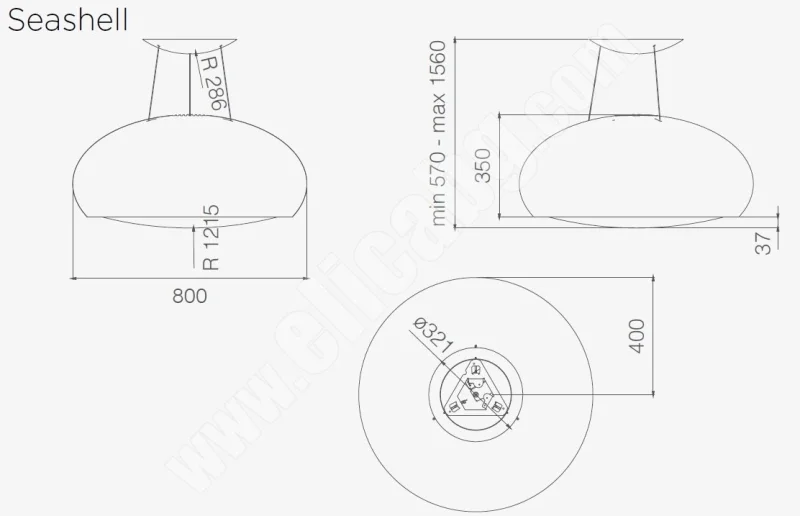 Аспиратори окачени Аспиратор Elica SeaShell BL 80