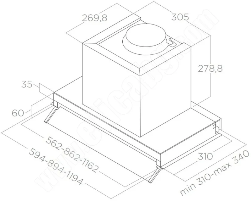 Аспиратори за вграждане Аспиратор Elica Boxin Lux BL MAT 60