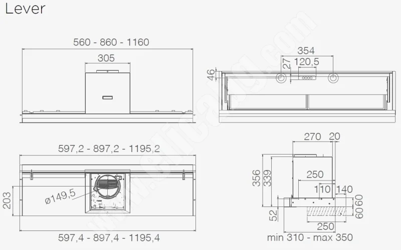 Аспиратори за вграждане Аспиратор Elica Lever IX 56