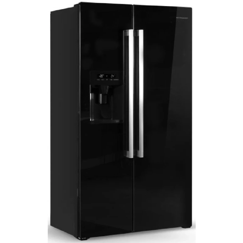 Хладилници Side-by-Side Хладилник Schneider SCUS550NFGLB Черно стъкло