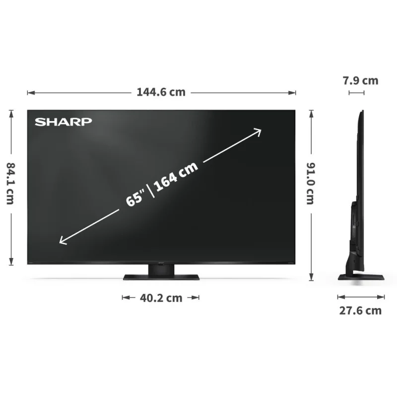 Телевизори 65” 4K Ultra HD 144Hz QLED MiniLED Google телевизор Sharp LC-65JT8265E