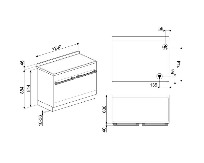 Готварски печки Печка Smeg CPF120IGMPBL
