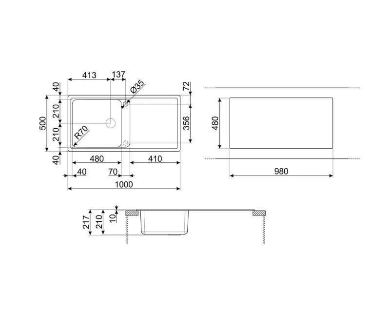 Мивки и смесители Мивка Smeg LZ150AV2