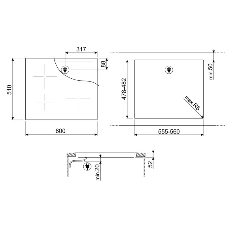 Индукционни Индукционнен плот Smeg SI2641DP