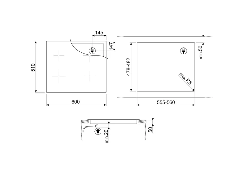 Индукционни Индукционнен плот Smeg SIB2641D